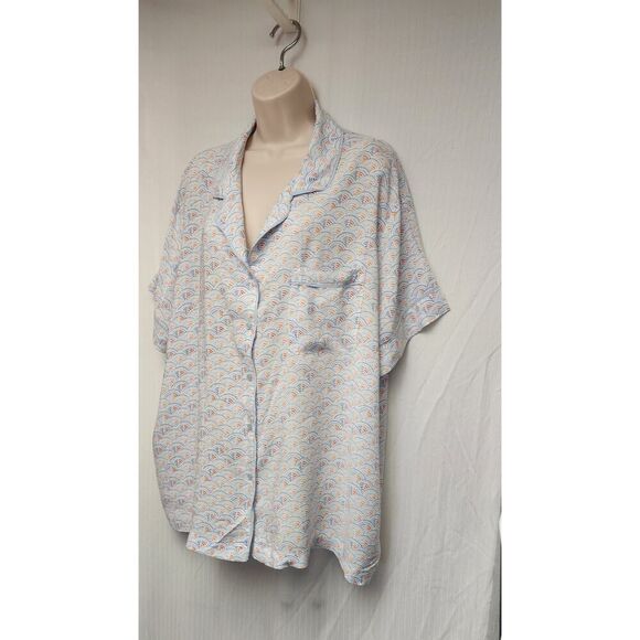 Gilligan & O'Malley Short Sleeve Sleepwear Pajama Pants Set Size 3X Blue/Red - Picture 7 of 10